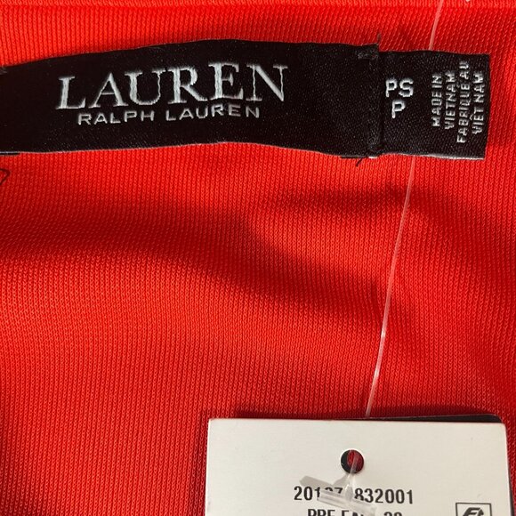 Lauren Ralph Lauren Tangerine Ruffle Wrap Top Blouse PS Petite Fall Trend - Picture 3 of 10